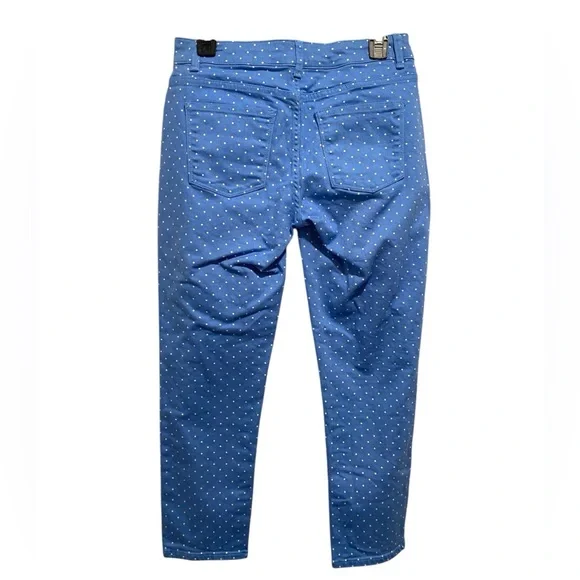 Talbots Blue Polka Dot Signature Slim Crop Jeans Size 4/27 - Picture 2 of 7